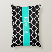 白黒モロッコ#5ブラットアクアネームモノグラム アクセントクッション (正面(垂直))
