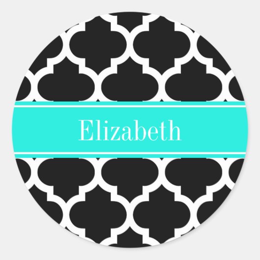 白黒モロッコ#5ブラットアクアネームモノグラム ラウンドシール (正面)