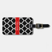 白黒モロッコ#5レッド名モノグラム ラゲッジタグ (正面横)