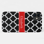 白黒モロッコ#5レッド名モノグラム Case-Mate iPhoneケース (裏面(横))