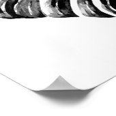 白黒モンステラの葉の水色のトロピカル ポスター (角)