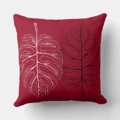 白黒モンステラ クッション (裏面)