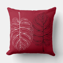 白黒モンステラ クッション