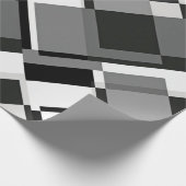 白黒モンドリアンスタイル抽象芸術幾何学的 ラッピングペーパー (角)