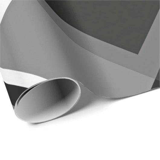 白黒モンドリアンスタイル抽象芸術幾何学的 ラッピングペーパー (ロールコーナー)