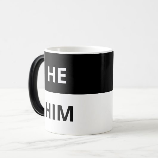 白黒モーフィングマグの発音 モーフィングマグカップ (正面左)