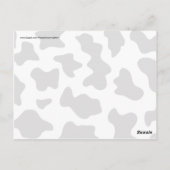 白黒モー乳牛パターンプリントギフト ポストカード (裏面)