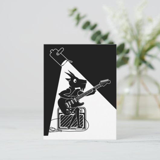 白黒ヤギ遊のギター ポストカード (スタンド正面)
