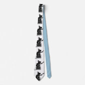 白黒ヤギ遊はエレキギター ネクタイ (正面)