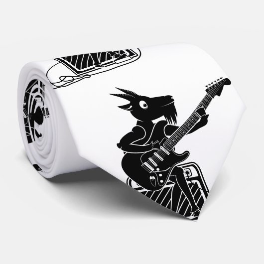 白黒ヤギ遊はエレキギター ネクタイ (ロール)