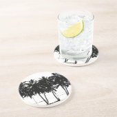 白黒ヤシの木のシルエット コースター (側面)