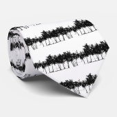 白黒ヤシの木のシルエット ネクタイ (ロール)