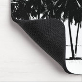 白黒ヤシの木のシルエット マウスパッド (コーナー)