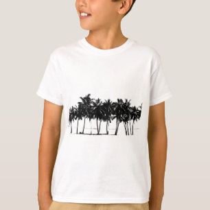 白黒ヤシの木のシルエット Tシャツ
