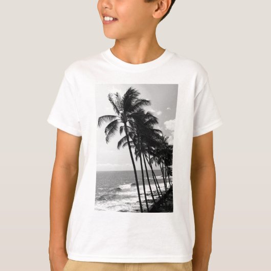 白黒ヤシの木 Tシャツ (正面)