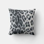 白黒ユキヒョウ現実的な外観 クッション (正面)