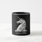 白黒ユニコーン魔法の馬 マグカップ (中央)