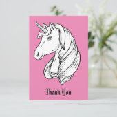 白黒ユニコーン（ピンクバックグリッド） サンキューカード (スタンド正面)