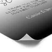 白黒ユニークのゲ結婚ストブックサイン ポスター (角)