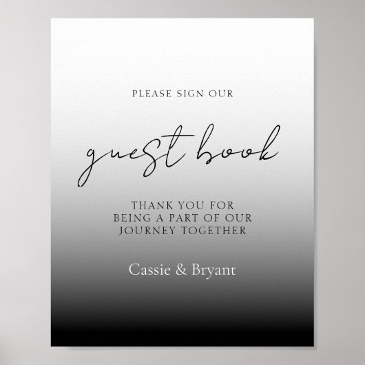 白黒ユニークのゲ結婚ストブックサイン ポスター (正面)