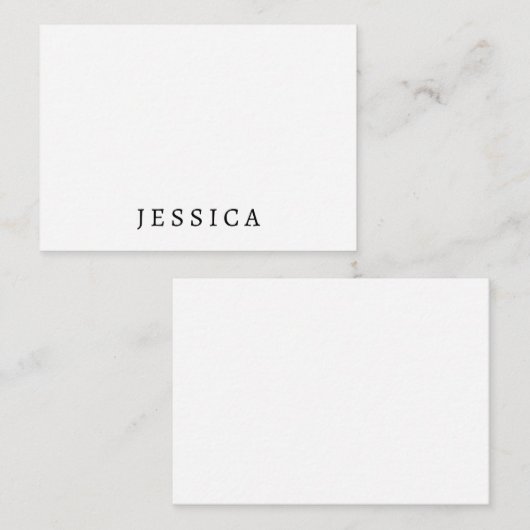 白黒ユニーククラシカルプロフェッショナル名 ノートカード (正面/裏面)