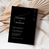 白黒ユニークテンプレート結婚式招待状 招待状