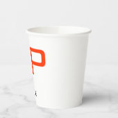 白黒ユニークトレンディーオレンジモノグラム 紙コップ (左)