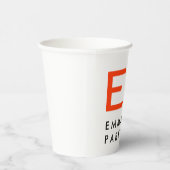 白黒ユニークトレンディーオレンジモノグラム 紙コップ (右)