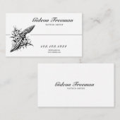 白黒ユニークナイフバラタトゥーアーティスト 名刺 (正面/裏面)