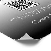 白黒ユニークハネムーン基金結婚のサイン ポスター (角)