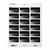 白黒ユニークビジネス差出人住所 ラベル (フルシート)