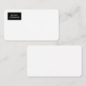 白黒ユニークミニマリストのプモダンレイ名 ノートカード (正面/裏面)