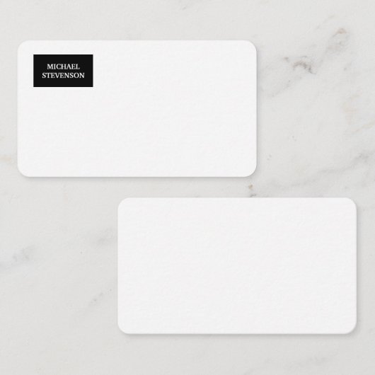 白黒ユニークミニマリストのプモダンレイ名 ノートカード (正面/裏面)