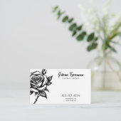 白黒ユニークローズタトゥーアーティスト 名刺 (スタンド正面)