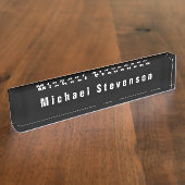 白黒ユニーク個人名札 デスクネームプレート (側面)