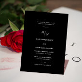 白黒ユニーク結婚式招待状テンプレート 招待状