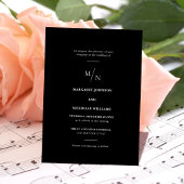 白黒ユニーク結婚式招待状テンプレート 招待状