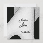 白黒ユニーク結婚式招待状 招待状 (裏面)