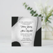 白黒ユニーク結婚式招待状 招待状 (スタンド正面)