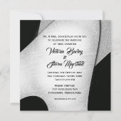 白黒ユニーク結婚式招待状 招待状 (正面)