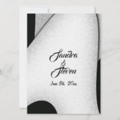 白黒ユニーク結婚式招待状 招待状 (裏面)