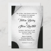 白黒ユニーク結婚式招待状 招待状 (正面)