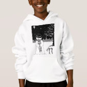 白黒ユニーク雪だるま写真 (正面)