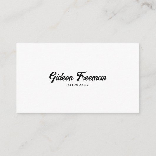 白黒ユニーク鹿スカルタトゥーアーティスト 名刺 (裏面)