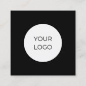 白黒ユニークQRコードソーシャルメディア スクエア名刺 (裏面)