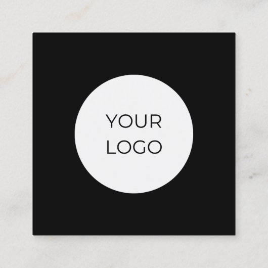 白黒ユニークQRコードソーシャルメディア スクエア名刺 (裏面)