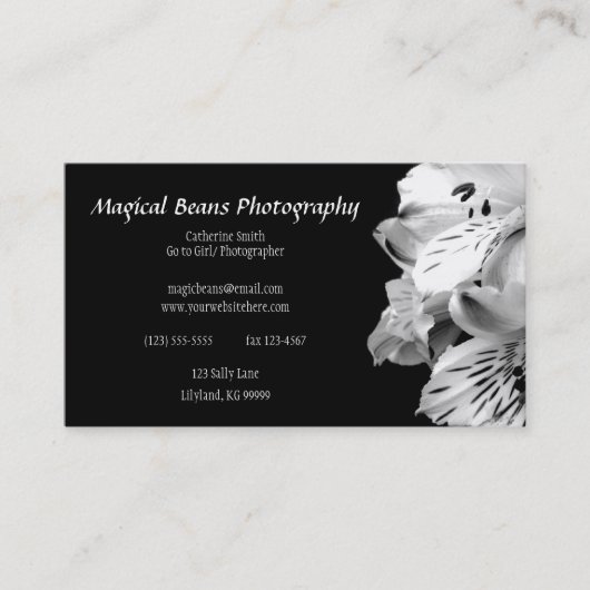 白黒ユリのプロフィールの名刺 名刺 (正面)