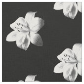 白黒ユリ ファブリック (クローズアップ)