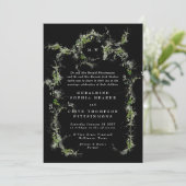 白黒ユーカリリースモノグラム結婚ズ 招待状 (スタンド正面)