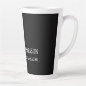 白黒ユーザー名ミニマリスト個人モダン カフェラテマグ (右)